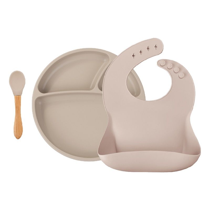 Set de hranire din silicon BWL II, Bubble Beige, Minikoioi